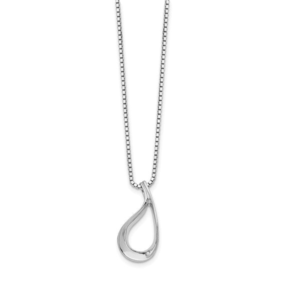 Sterling Silver & Diamond Pendant Necklace
