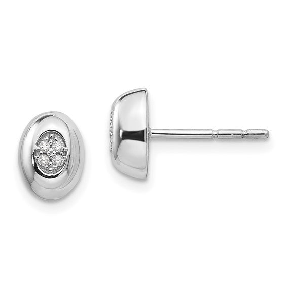 Sterling Silver & Diamond Post Earrings