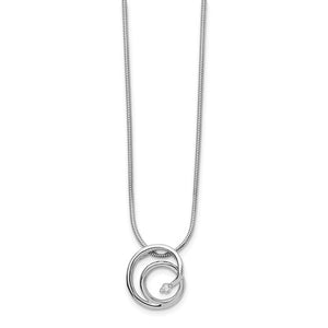 Sterling Silver & Diamond Swirl Pendant Necklace