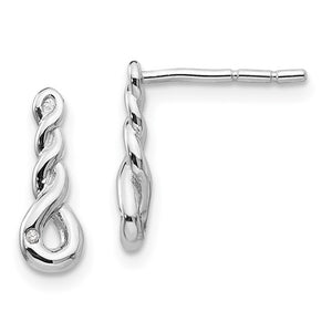 Sterling Silver & Diamond Twist Post Earrings