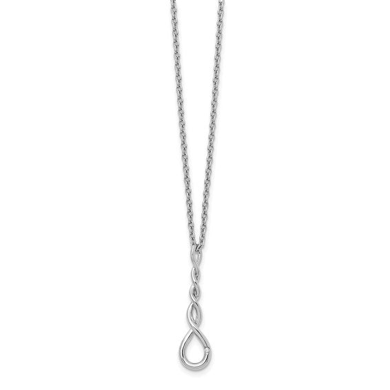 Sterling Silver & Diamond Twist Pendant Necklace