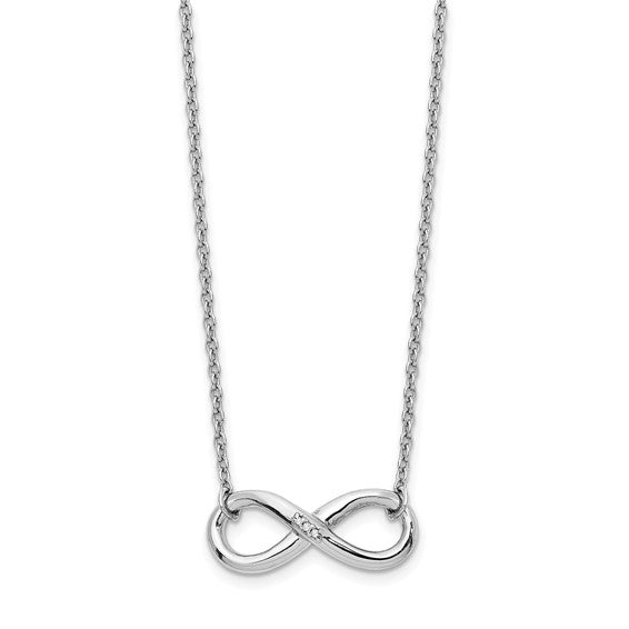 Sterling Silver and Diamonds Infinity Symbol Necklace
