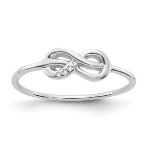 Sterling Silver and Diamonds Infinity Symbol Ring