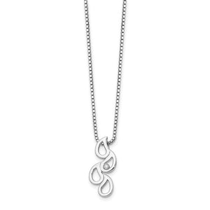 Sterling Silver and Diamond Raindrop Slide Necklace