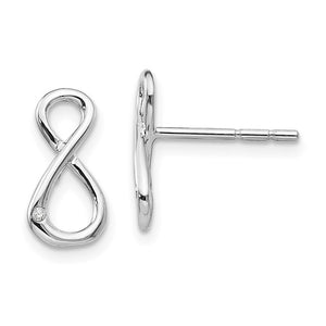Sterling Silver and Diamond Infinity Symbol Post Earrings
