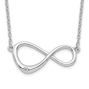 Sterling Silver and Diamond Horizontal Infinity Symbol Necklace