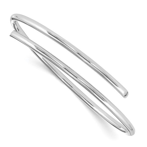 Sterling Silver and Diamond Open Bangle