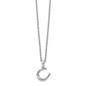 Sterling Silver & Diamond Horseshoe Necklace