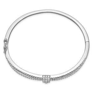 Sterling Silver Rhodium-plated CZ Bangle