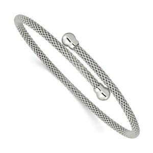 Sterling Silver Textured Flexible Bangle