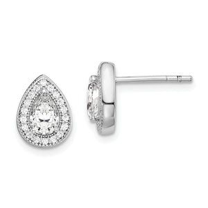 Sterling Silver Plated CZ Post Earrings