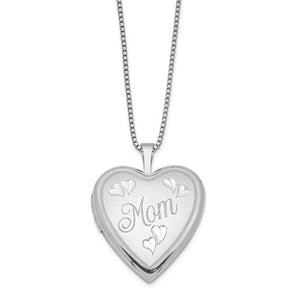 Sterling Silver MOM Heart Locket