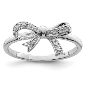 Sterling Silver Diamond Bow Ring