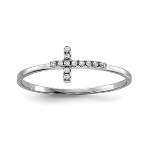 Sterling Silver Side Cross Polished Ring