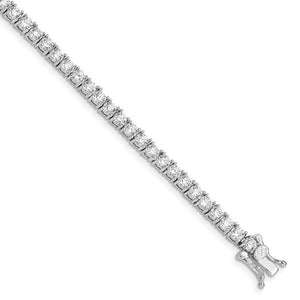 Sterling Silver Rhodium-plated CZ Tennis Bracelet