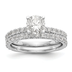 14K White Gold Diamond Semi-Mount Engagement Ring (Round)