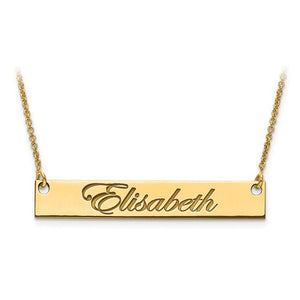 Vertical name bar with chain (Gold)