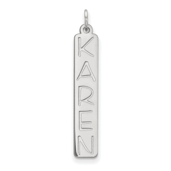 Vertical name with chain (silver)